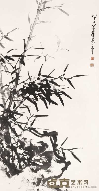 董寿平 1989年作 墨竹 立轴 128×61cm